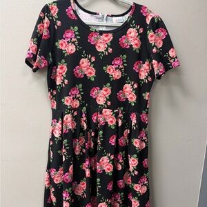 LulaRoe Amelia Dress Vintage Roses